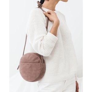 Baggu Taro Nubuck Suede Leather Circle Shoulder Purse Women's Bag